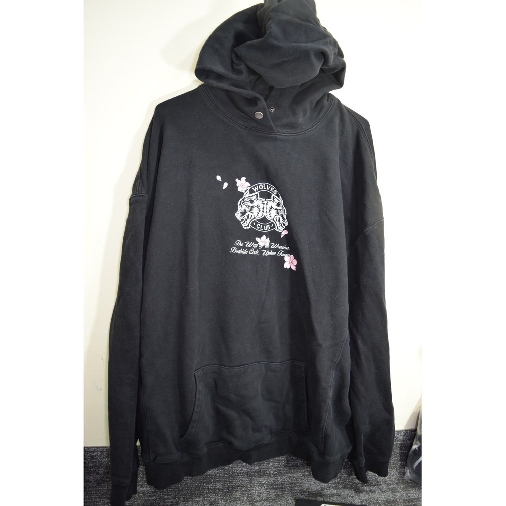 Darc Sport Wolves Club Bushido Code QUALITY Hoodie Black Graphic MENS XL Cherry